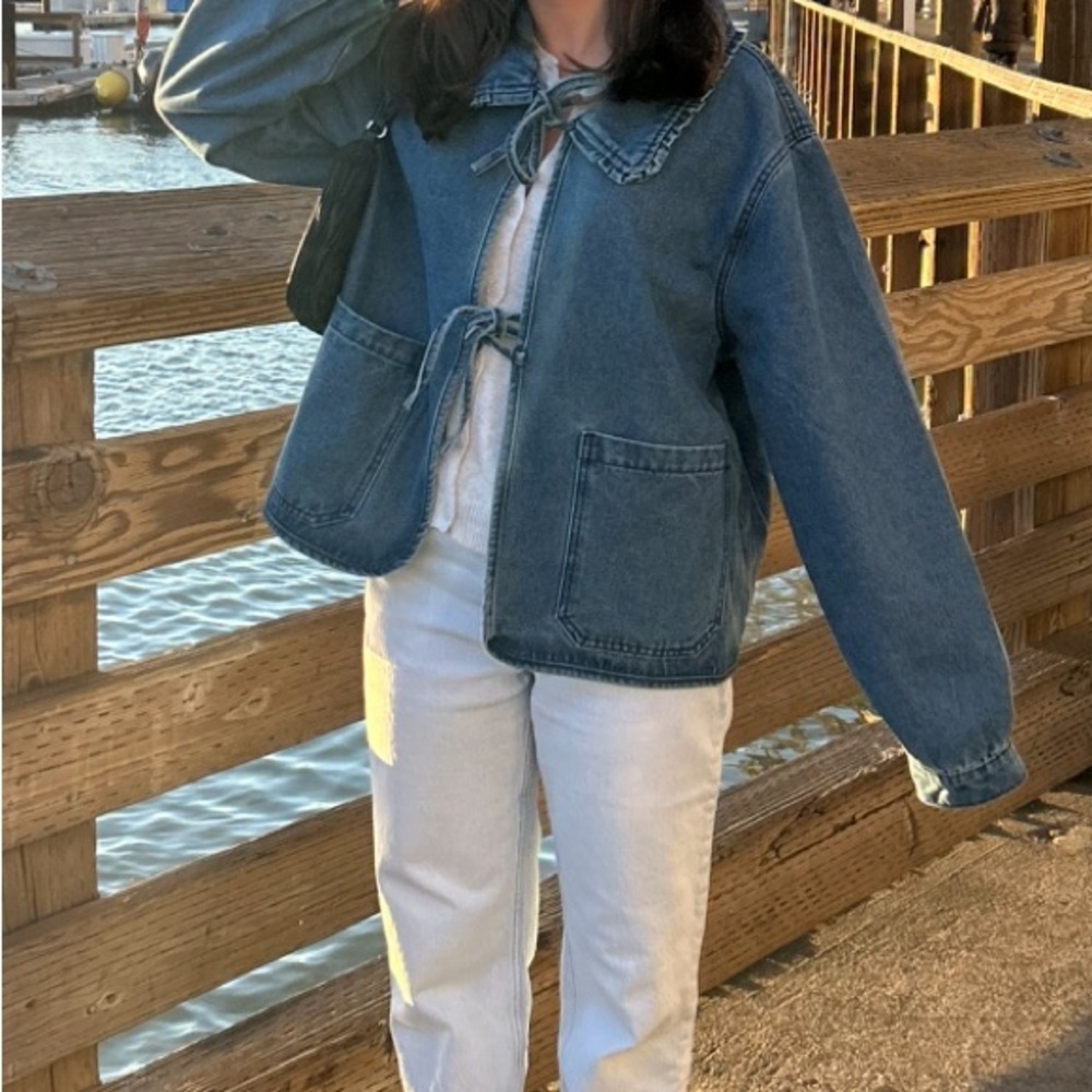 Denim Tie Jacket - image 4